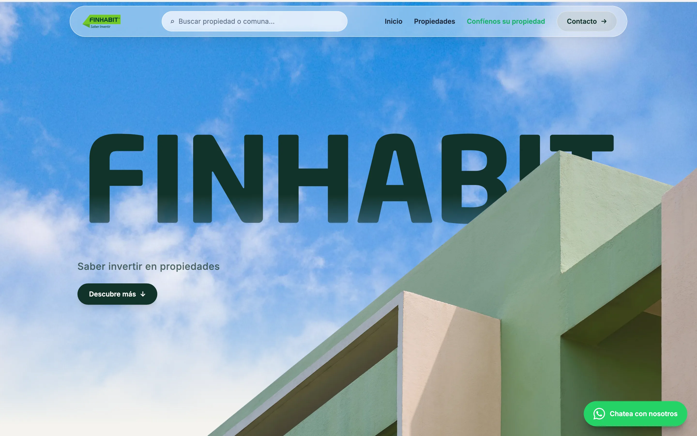 Portada del sitio de Finhabit